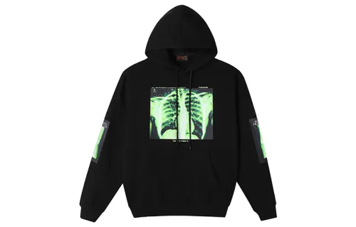 MIND ERROR Sweatshirts Unisex Black Hooded Thickened