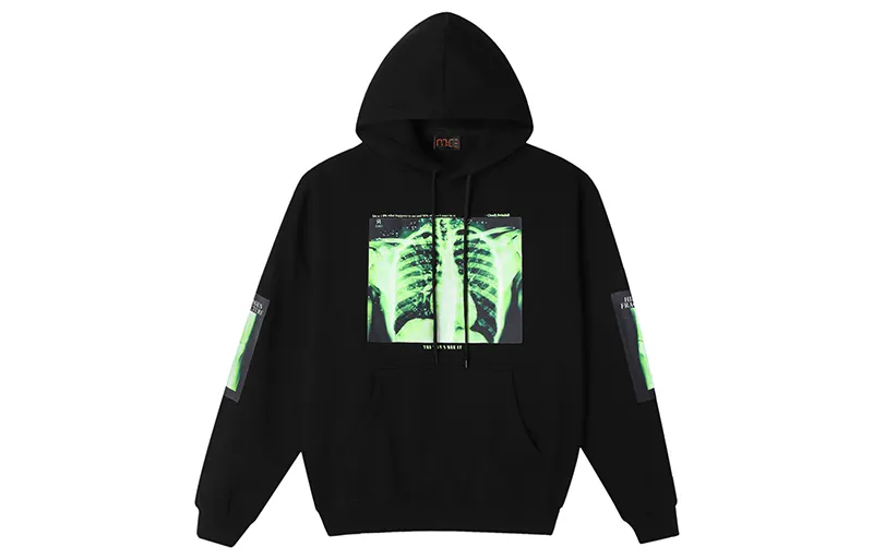 MIND ERROR Sweatshirts Unisex Black Hooded Thickened