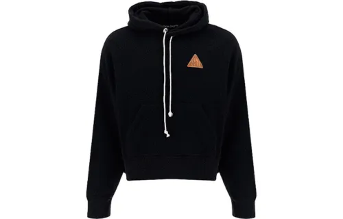 PALM ANGELS Sweatshirts Men's Black Hooded Moderate Regular