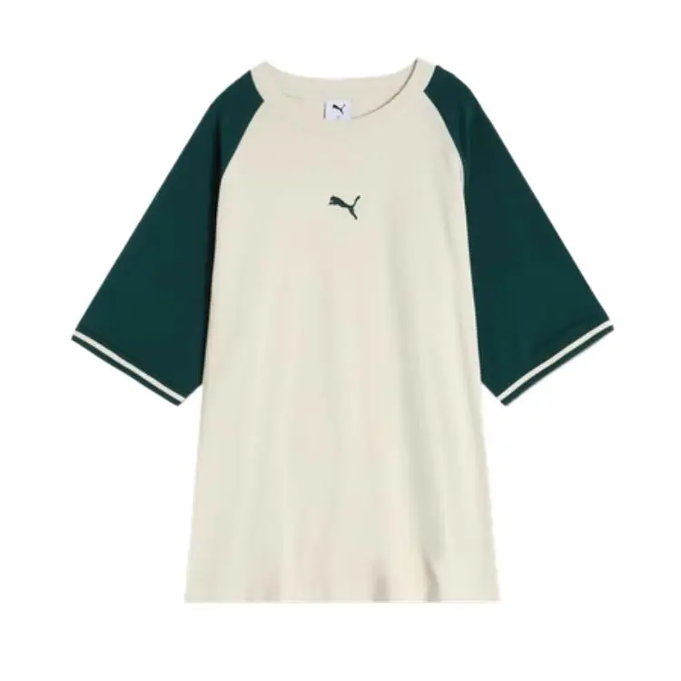 PUMA WARDROBE ESS OVERSIZED LOGO TEE T Shirt Unisex Green
