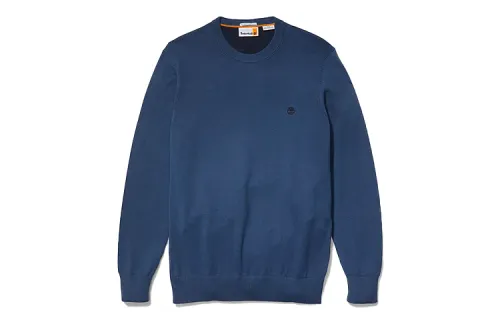 Timberland Sweatshirts Men's Dark Blue Crew Neck Moderate Regular
