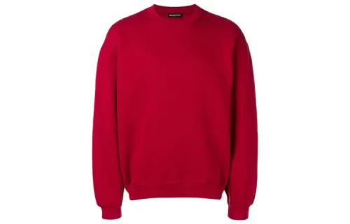 Balenciaga Sweatshirts Men's Red Crew Neck Moderate Regular