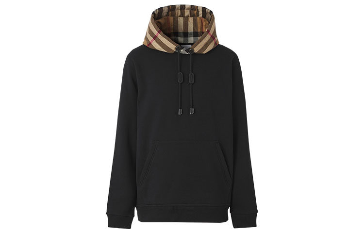 Burberry Burberry FW21 patchwork plaid sweatshirt for men, black