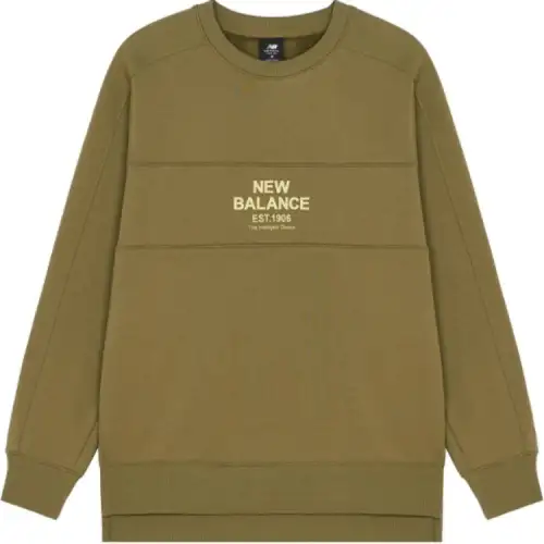New Balance Sweatshirts Men's Khaki Crew Neck Moderate Regular