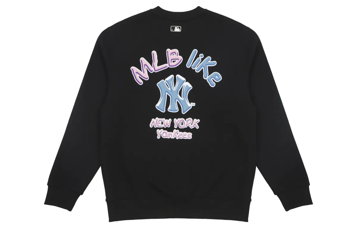 MLB Sweatshirts Unisex Black Crew Neck Moderate