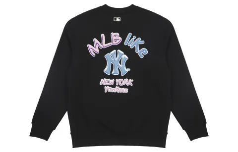 MLB Sweatshirts Unisex Black Crew Neck Moderate