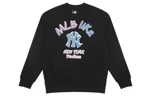 MLB Sweatshirts Unisex Black Crew Neck Moderate Regular