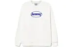 Li Ning Sports Fashion Collection Letter Print Fleece Lined Thermal Pullover Sweatshirt Unisex Ivory Couple's