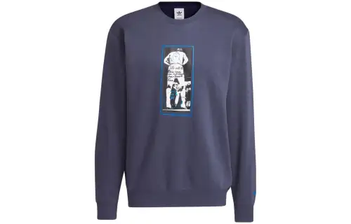 Adidas Originals SHMOO OLMP CREW Sweatshirt Unisex Marine Blue