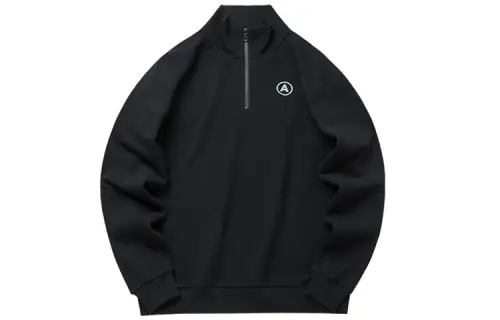 ANTA Life Collection Sweatshirts Unisex Black Stand Collar Moderate