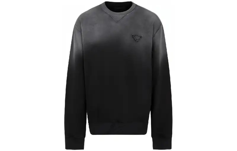 PRADA Sweatshirts Men's Gray Crew Neck Moderate Regular