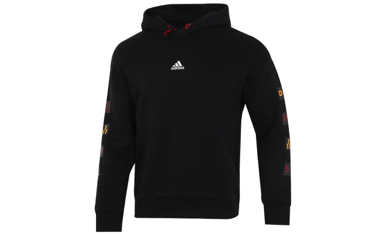 Adidas Sweatshirts Men's Black Hooded Moderate Regular