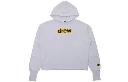 Drew House Letter Logo Series Letter Logo Print Fleece Lined Pullover Sweatshirt Unisex Light Blue