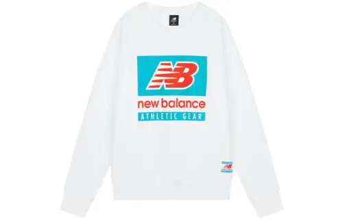 New Balance Sweatshirts Men's White Crew Neck Moderate Regular
