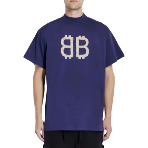 Balenciaga Crypto Logo Printed Crewneck T-Shirt