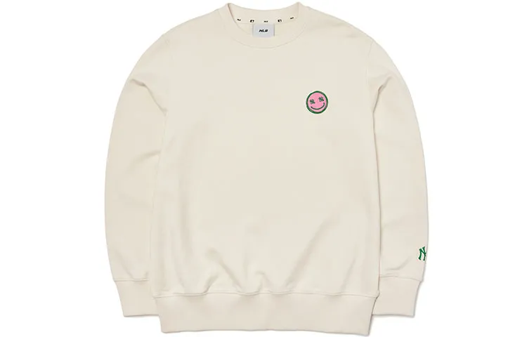 MLB Sweatshirts Unisex Cream Crew Neck Moderate Straight Fit