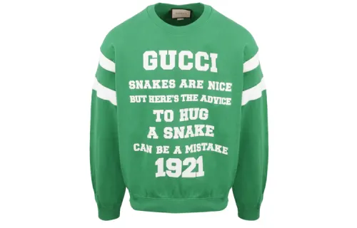 GUCCI Sweatshirts Unisex Green Crew Neck Moderate Regular