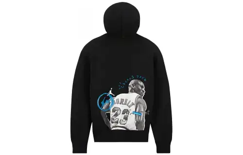 Air Jordan X Travis Scott X Fragment Cartoon Printing Hoodie Asia Sizing 'Black White