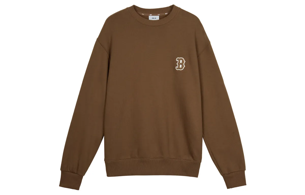 MLB Boston Red Sox Sweatshirts Unisex Brown Crew Neck Moderate Regular