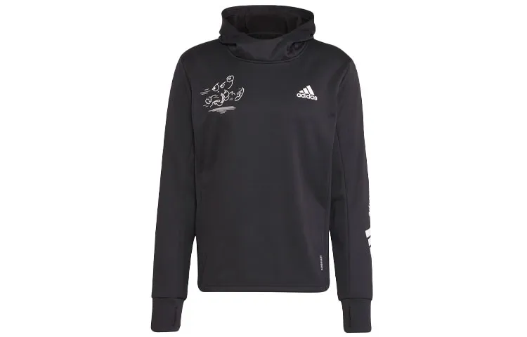 Adidas Sweatshirts Men's Black Hooded Moderate Regular