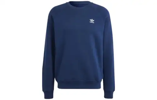 Adidas Originals Trefoil Sweatshirts Men's Dark Blue Crew Neck Moderate Regular