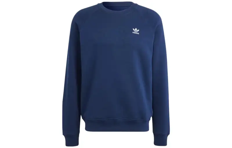 Adidas Originals Trefoil Sweatshirts Men's Dark Blue Crew Neck Moderate Regular