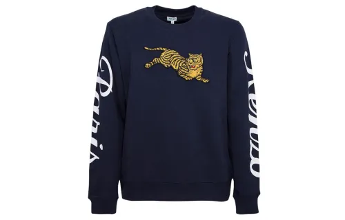 Kenzo jumping tiger embroidered logo print cotton sweatshirt