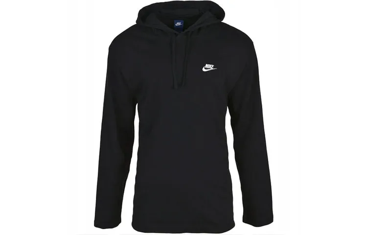 Nike Sweatshirts Men's Black Hooded Moderate Straight Fit