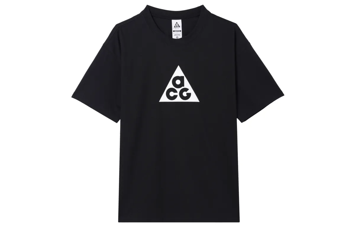 Nike ACG T-Shirts Men's Black Crew Neck Moderate Straight Fit