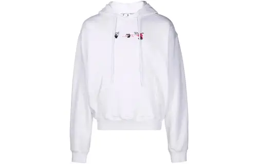OFF WHITE Acrylic Arrow Logo Print Hooded Sweatshirt