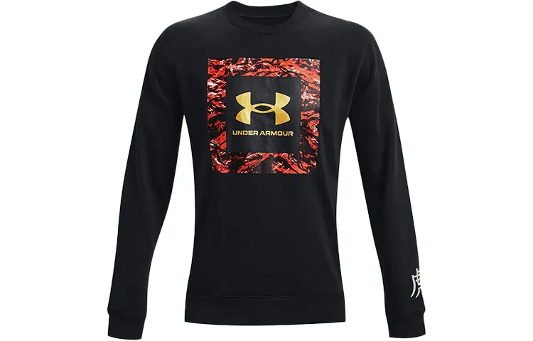Under Armour CNY Rival Spring Festival Collection, Fleece Lined Warm Pullover Sportswear, Winter Sweatshirt Men's Black