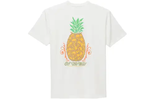 Vans T Shirts Men's White Crew Neck Moderate Straight Fit