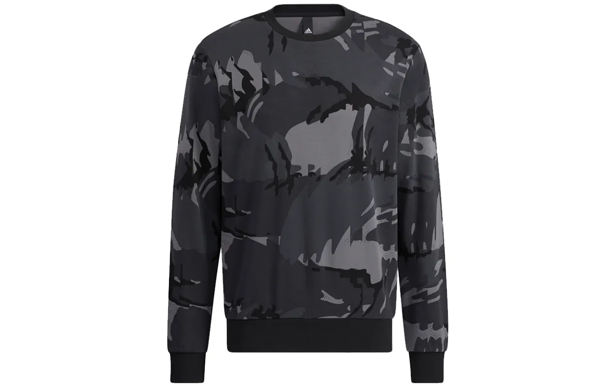 Adidas Sweatshirts Men's Dark Gray Crew Neck Moderate Regular