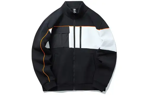 ANTA Life Collection Sweatshirts Men's Black Stand Collar Thickened Cardigan