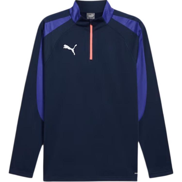 PUMA INDIVIDUALLIGA SS24 Quarter Zip Top Men T Shirt Men's Marine Blue