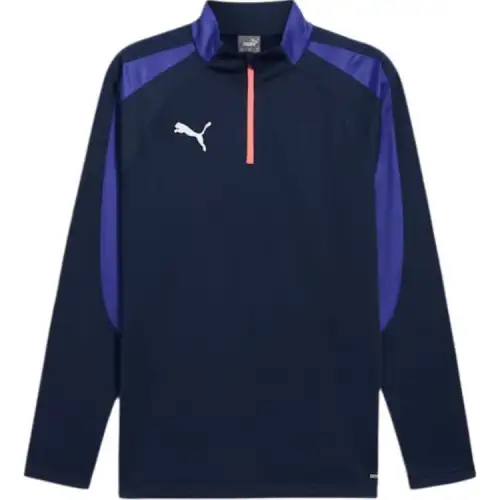 PUMA INDIVIDUALLIGA SS24 Quarter Zip Top Men T Shirt Men's Marine Blue