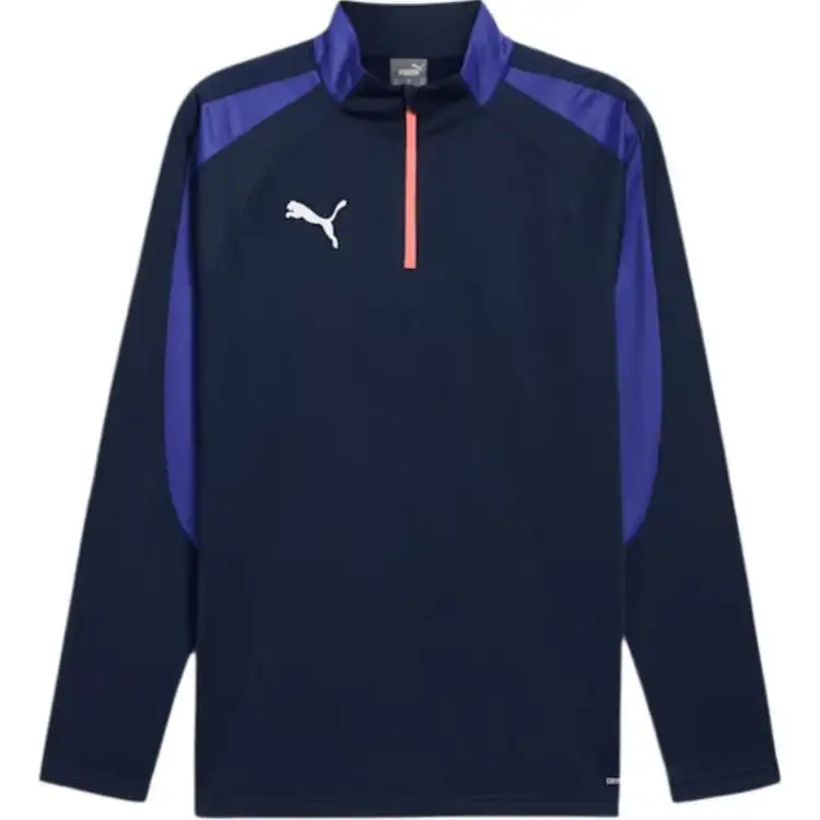 PUMA INDIVIDUALLIGA SS24 Quarter Zip Top Men T Shirt Men's Marine Blue