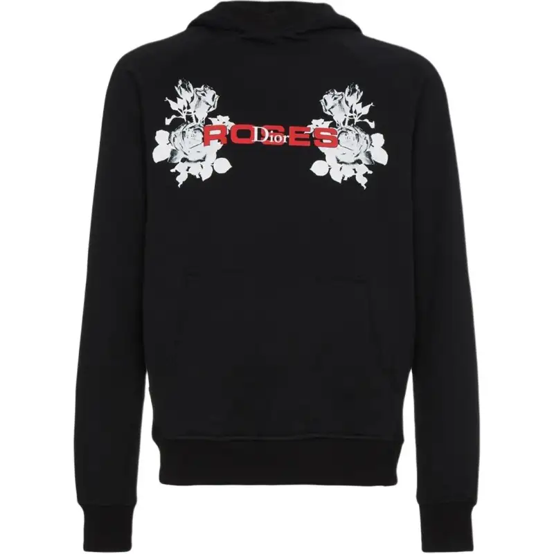 DIOR Sweatshirts Men's Black Hooded Moderate Regular