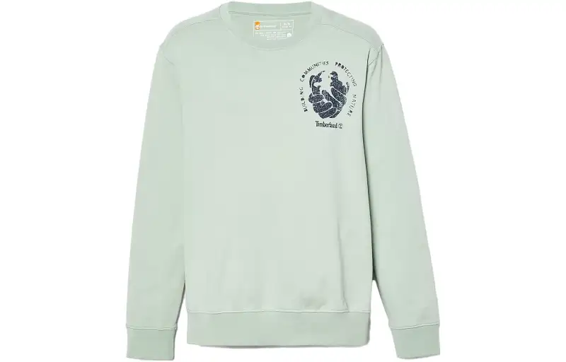 Timberland Sweatshirts Unisex Green Crew Neck Moderate