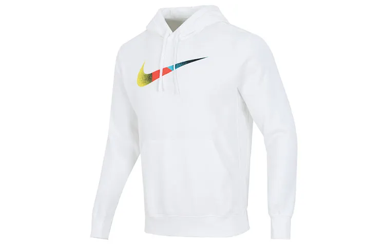 Nike Sweatshirts Men's White Hooded Moderate Straight Fit