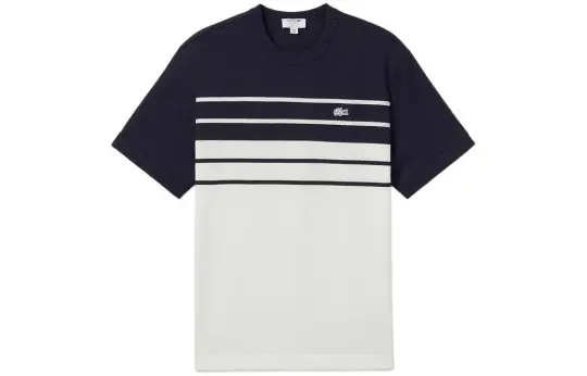 LACOSTE Striped Organic Cotton T shirt