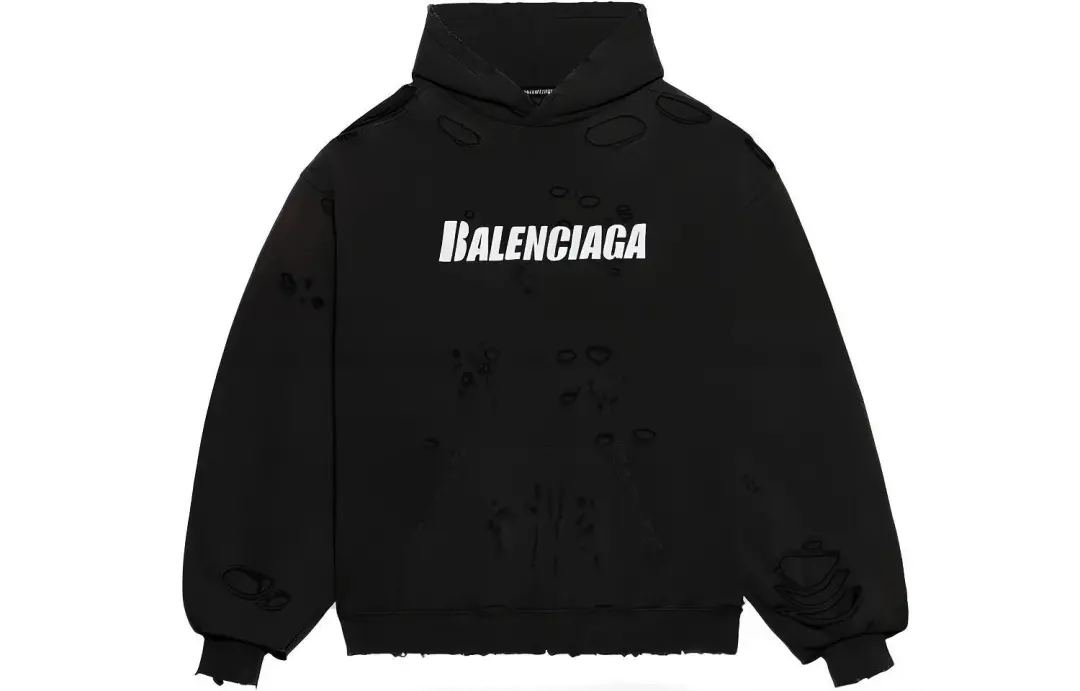 Balenciaga Caps Destroyed Oversize Fit Hoodie