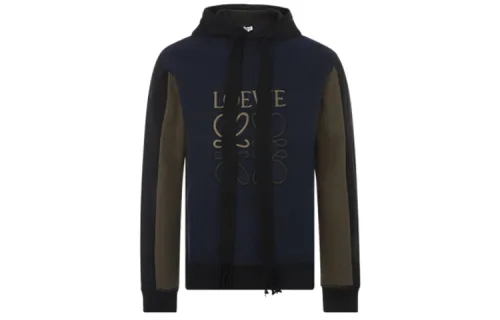 LOEWE Sweatshirts Men's Navy Blue Hooded Moderate Regular
