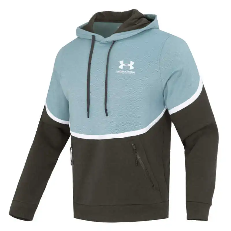 Under Armour Rival Sweatshirts Men's Blue Hooded Moderate Straight Fit