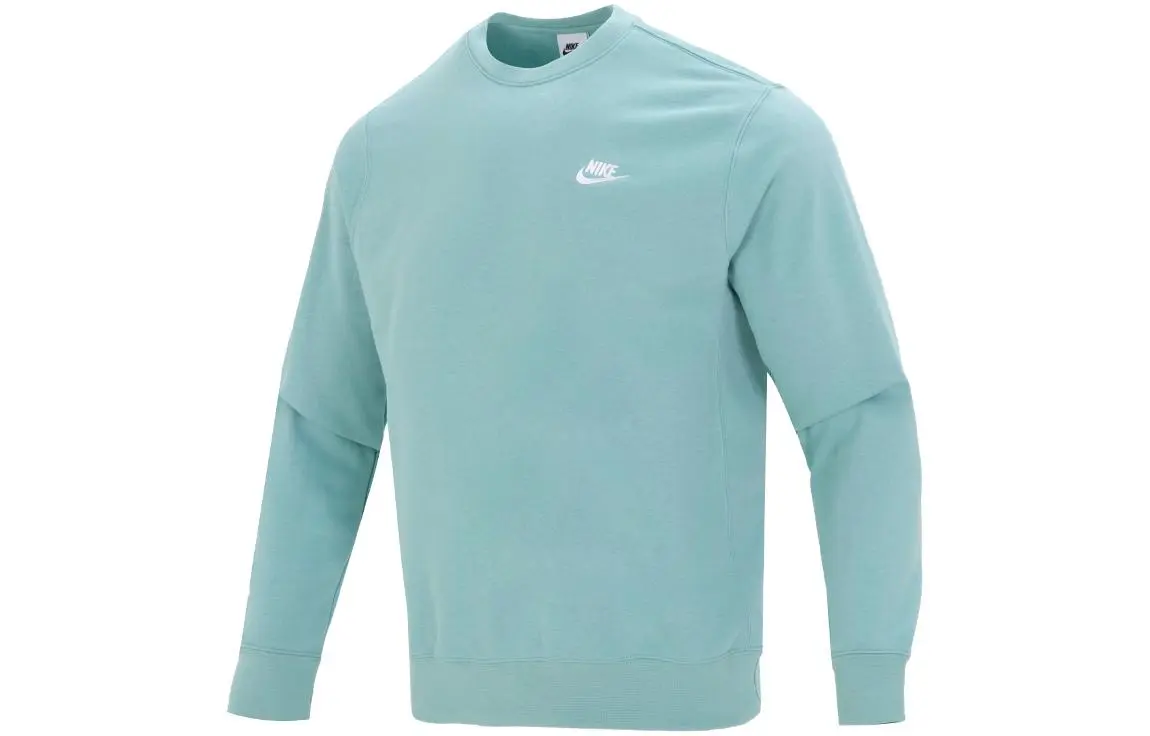 Nike Men's Logo Knit Crewneck Pullover Sweatshirt Blue