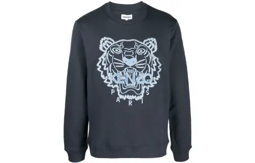 KENZO Sweatshirts Men's Blue Crew Neck Moderate Heavyweight