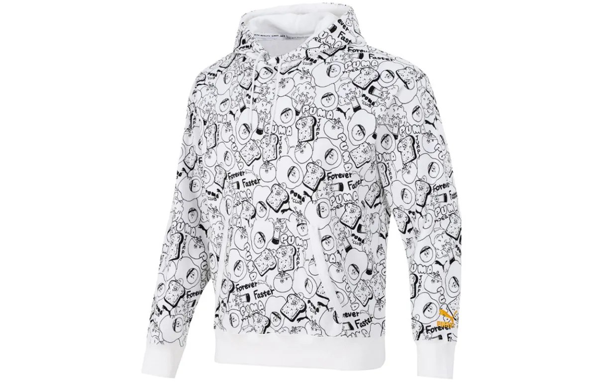 PUMA Sweatshirts Men's White Hooded Moderate Regular