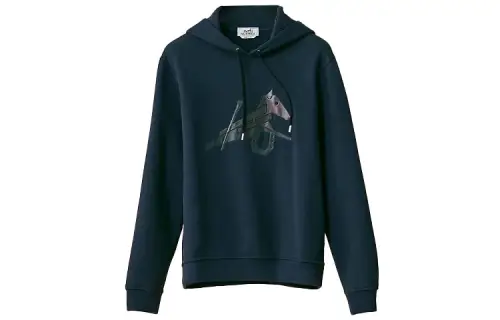 HERMES SS22 Sweatshirt Men's Dark Blue