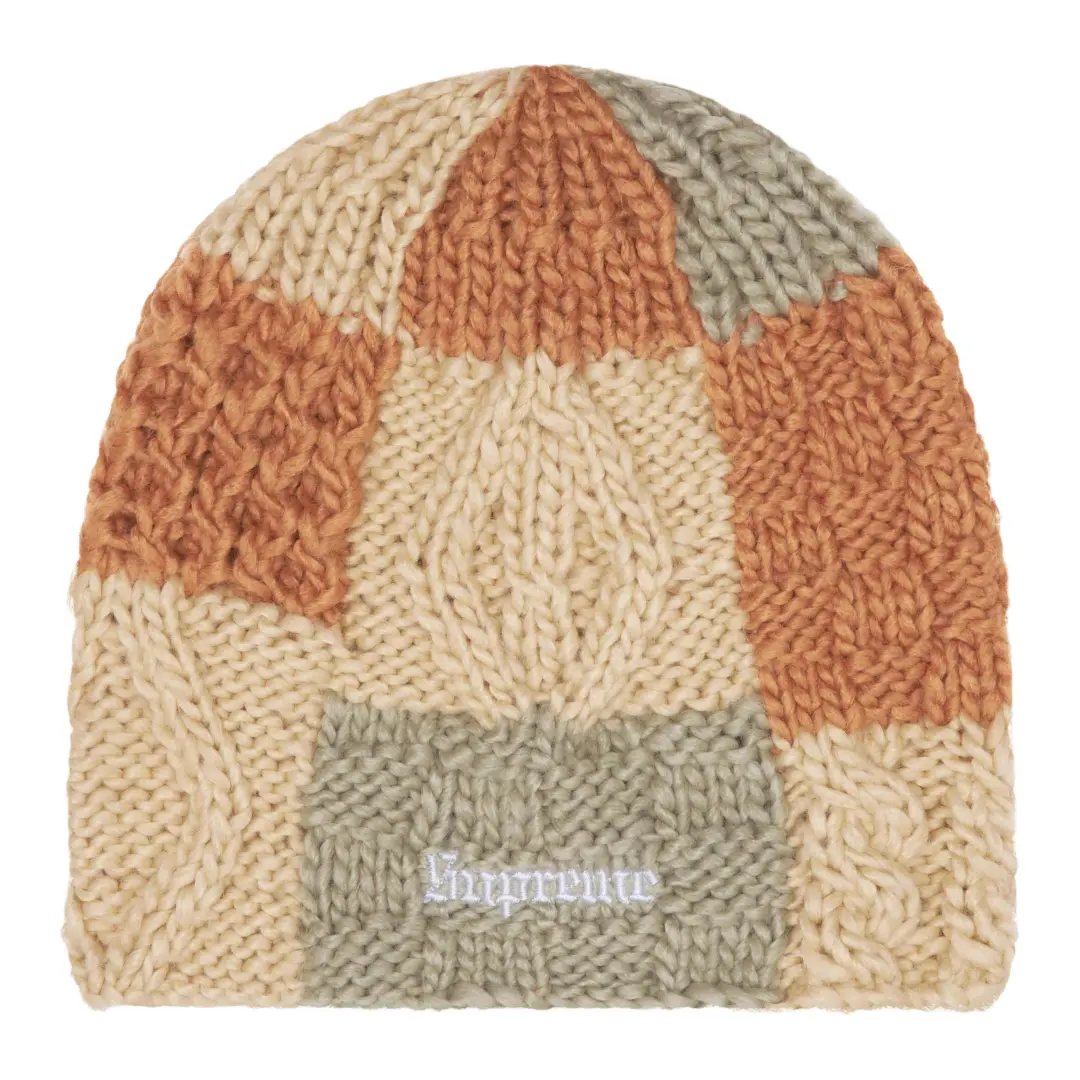 Supreme block knit beanie hat