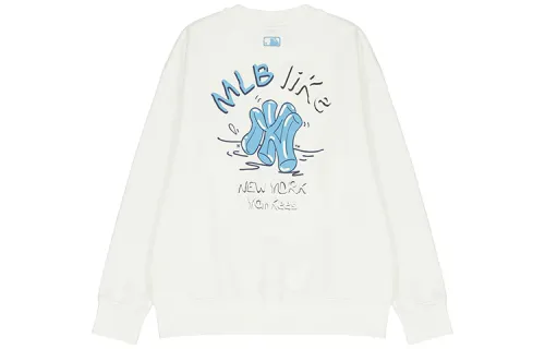 MLB New York Yankees Sweatshirts Unisex Ivory White Crew Neck Moderate Regular